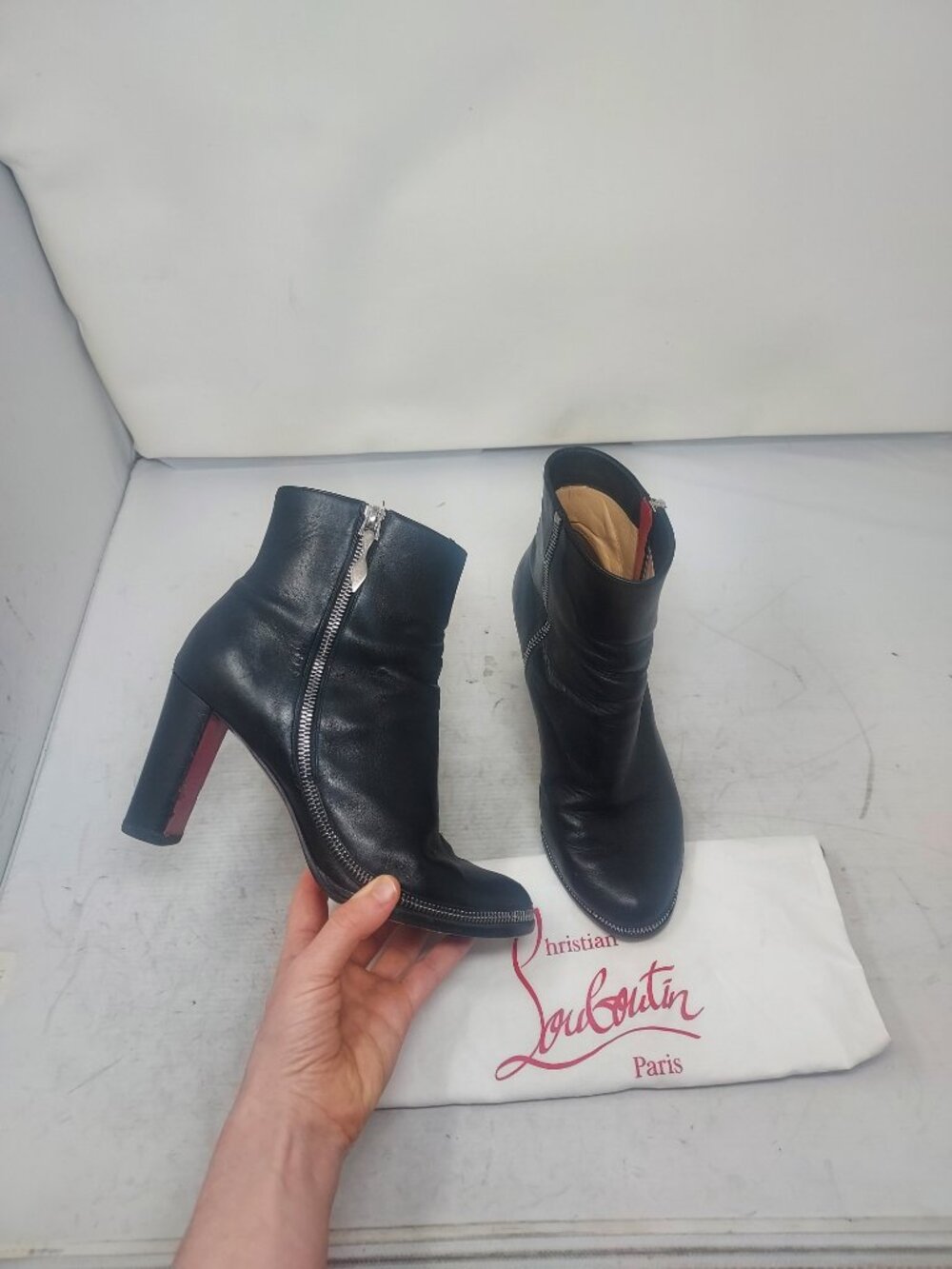 Christian Louboutin Telezip Black Heel Boot